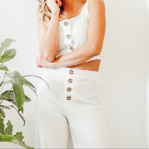 Barcelona Ribbed Button Top - Picture 4 of 5